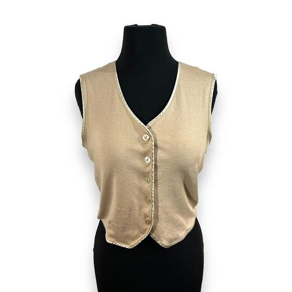 Vintage The Limited Vest‎ Womens Medium Beige - Picture 1 of 5